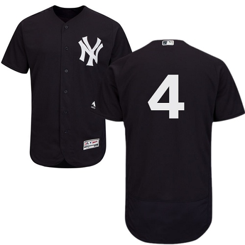 Yankees #4 Lou Gehrig Navy Blue Flexbase Authentic Collection Stitched MLB Jersey